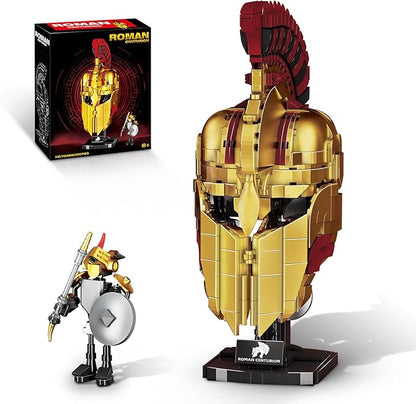 Ideas Roman Centurion Helmet Building Set Collectible Cool Soldier Helmet Home Display Model Compatible with Lego for Adults STEM Gift Toy for Teens Boys 8-14 (850 PCS)