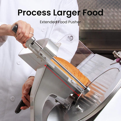 Valley Sportsman 8" Electric Meat Slicer, Commercial Meat Slicer with 1/4 HP, Italian Carbon Steel Blade, Ham Slicer with Adjustable Slicing Thickness for Semi-frozen Meat, Cheese, Deli