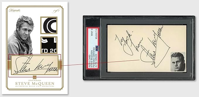 2025 Steve McQueen Keepsake Premiere Edition: 1 Encased Relic and a 5 Card Pack Featuring Authentic Movie Props Cut Signatures Gem Relics