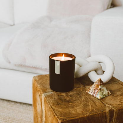 Calyan Wax Co. Lemon & Sage Scented Candle - 75 Hour Burn - Luxury Clean Soy Wax Candles - Long Lasting Black Tumbler Jar Candle for Home - 10.2oz