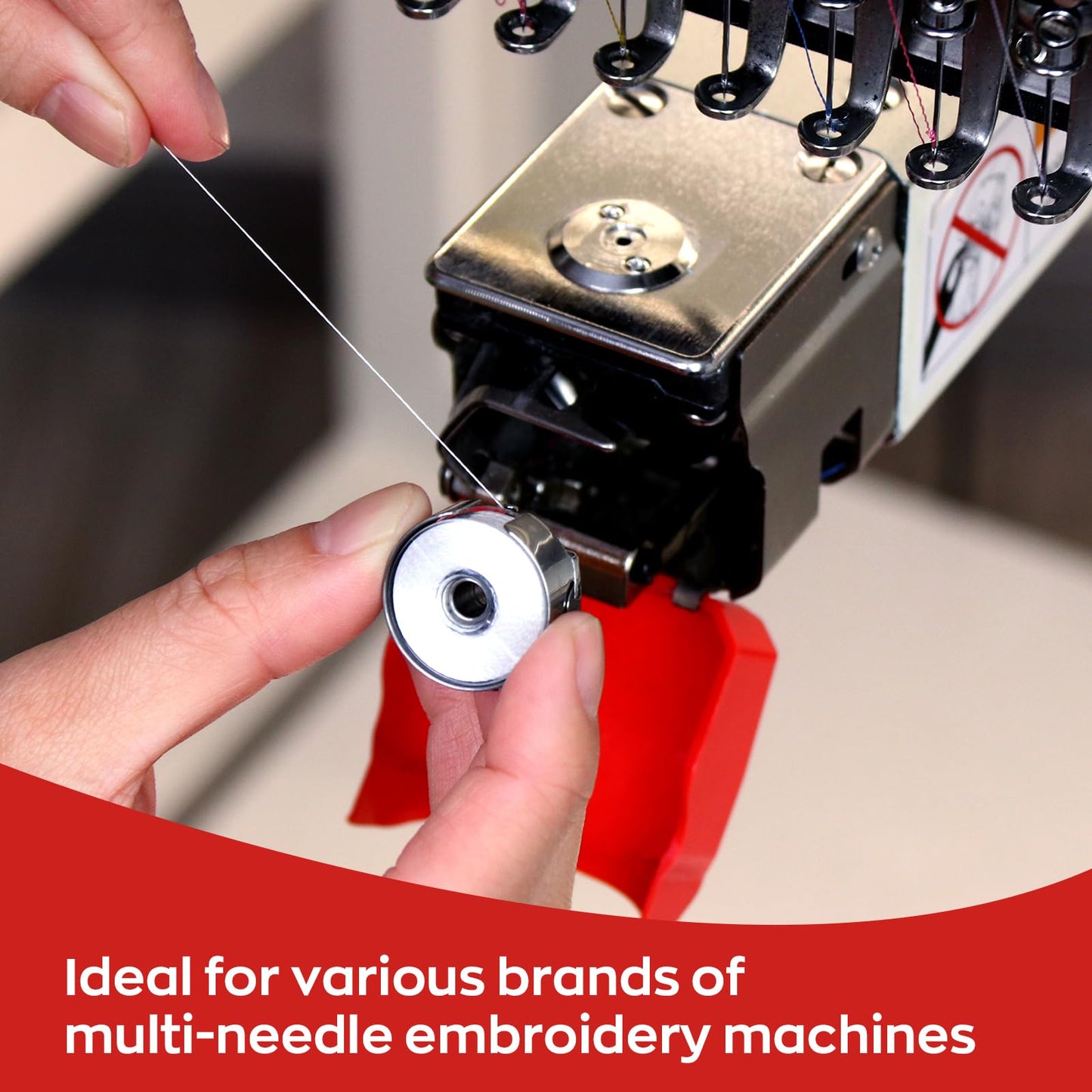 Magsnap Prewound Bobbins, Style L (SA155), 144pcs White+Embroidery Machine Thread 100 Colors 40WT (108D/2) Polyester Thread Kit
