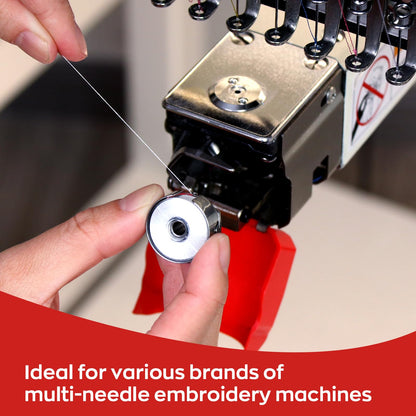 Poolin EOV 15-Needle Commercial Embroidery Machine | Advanced Business Bundle – Includes 100-Color Thread Kit, 144 Magsnap Bobbins, Cut Away & Tear Away Stabilizers