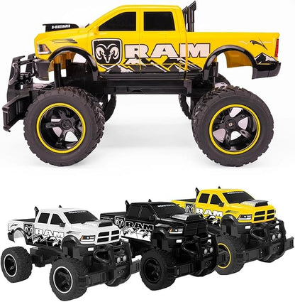 World Tech Toys Dodge Ram 2500 1:14 Scale RC Monster Truck – Officially Licensed - Electric Powered All Terrain RC Truck - Full-Function Radio Control - Kids 6+ (Yellow)
