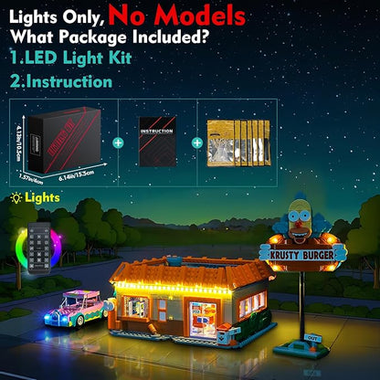 Light kit Compatible with Lego 10352 The Simpsons: Krusty Burger - No Model Only Light LED Lighting Accessories Compatible with Lego 10352 Krusty's Burger Joint (RC Version)