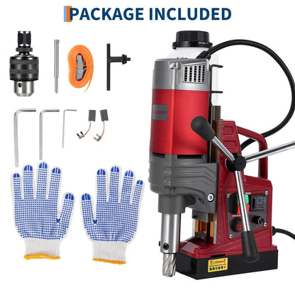 1550W Magnetic Drill Press, 2" Coring, 3147lbf Mag Force, 750RPM Adjustable Speed Mag Drill for Metal, Portable Magnetic Drill Press for Professional Drilling