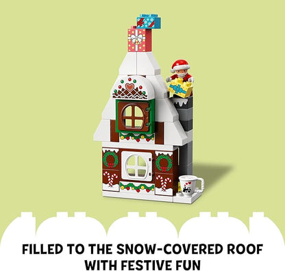 LEGO DUPLO Santa's Gingerbread House Building Set Christmas Toy for 2 Year Old Boys and Girls Includes Santa Claus Figure Stocking Filler Idea Great Gift for Toddlers 10976