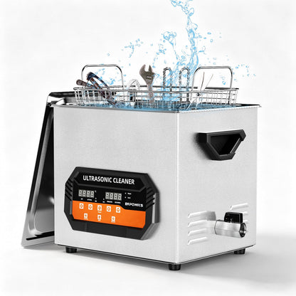 Enpowiks Ultrasonic Cleaner 10L 240W Digital Ultrasonic Cleaning Machine with Upgraded Degassing & Gentle Mode, 40kHz, with Heater & Timer for Tools, Jewelry, Watches, Glasses, Dentures, Small Parts