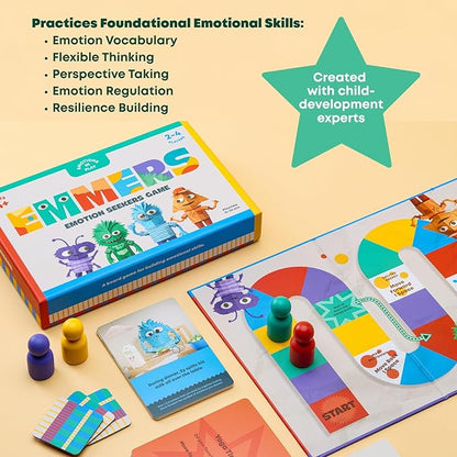 Emotion Seekers Game – Kids Board Game for Social Emotional Learning – Teaches Social Skills Emotion Regulation &amp Empathy – Families &amp Therapy Educational Tool – Ages 4+