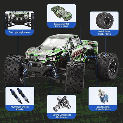 TENSSENX 1:18 Scale All Terrain RC Cars 40KPH High Speed 4WD Remote Control Car with 2 Rechargeable Batteries 4X4 Off Road Monster Truck 2.4GHz Electric Vehicle Toys Gifts for Kids and Adults