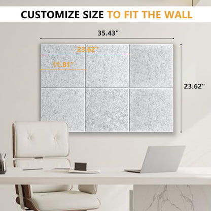 Large Cork Board Tiles for Wall with Push Pins, Removable 36" x 24" Bulletin Board Sets, Adhesive Pin Board | Magrowill 6 Packs Felt Panels for Interior Wall Decor