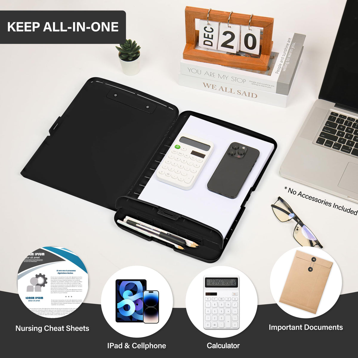 YEAHVIY Clipboard with Storage, High Capacity Clip Boards 8.5x11, Heavy Duty Plastic Nursing Clipboard Folder with Pen Holder and Low Profile Clip for School & Office