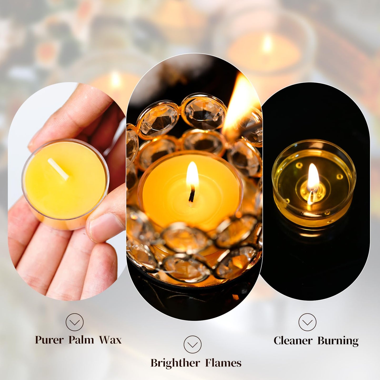 100 Packs Beeswax Tealight Candles Bulk,4 Hours 100% Pure Beeswax Tea Lights Candle in Clear Cup,Natural Scent Bees Wax Candles Small Smokeless Clean Burning Perfect for Home Decor for Party Christmas