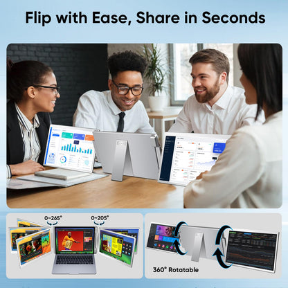 LXU 16" Laptop Screen Extender, 1200P 16:10 IPS Laptop Monitor Extender, Portable Extended Monitor for Laptops 12~18.5", Monitor Extension for Windows, MacBooks(Not for M1 M2 M3), No Driver Needed