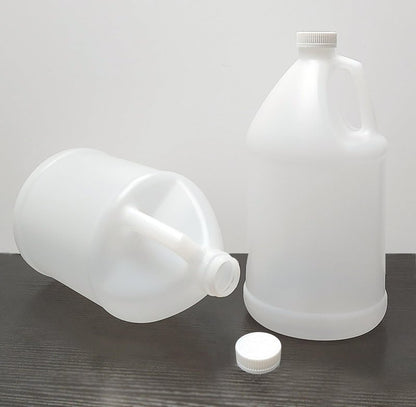 ljdeals 2 Pack 1 Gallon Reusable Plastic Jugs, Ergonomic Handle with Child Resistant Lids, Food Safe, BPA Free, Leak-Resistant, HDPE Plastic Container for Water, Liquids and more, Made in USA