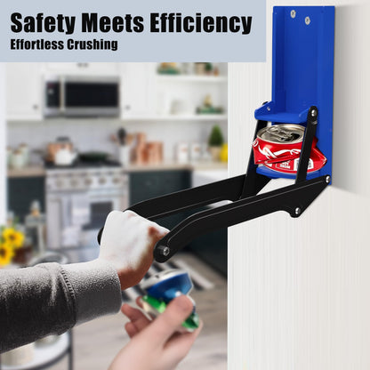KANBOL Metal Can Crusher Wall Mounted Soda Can Smasher Crusher for Home Use, Eco-Friendly with Squirrel Art Stickers and Lubricant for Easy Recycling-B3