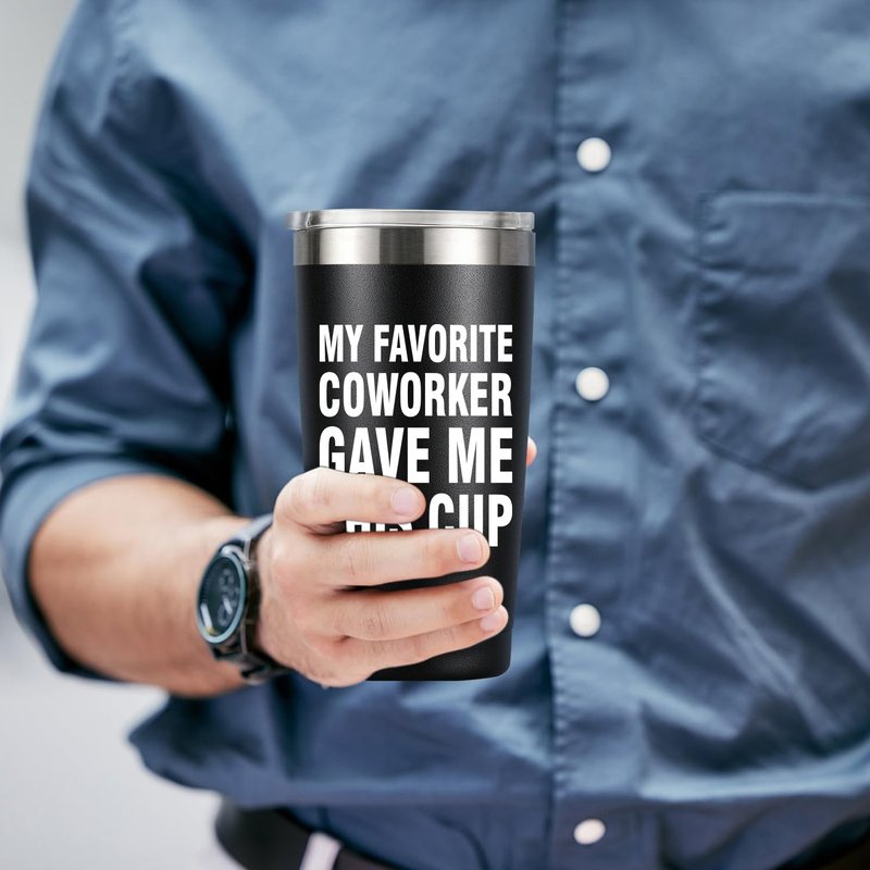 MASGALACC My Favorite Employee Gave Me This Cup Funny Boss Gift from Employees Coworkers Gifts to Employer Novelty Drinkware Coffee Mug, 20oz Stainless Steel Insulated Tumbler, Black