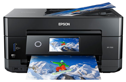 Epson Expression Premium XP-7100 Wireless Color Photo Printer with ADF, Scanner and Copier, Black, Small