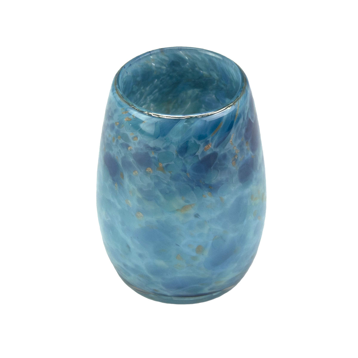 Totally Blown Glassworks Votive Candle Holder, Tea-Light, Handmade Blown Glass, Accent Vase, Centerpiece, Home Decor, Artist Dehanna Jones, Seattle, WA. (Teal Puget Sound)