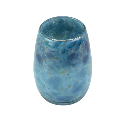 Totally Blown Glassworks Votive Candle Holder, Tea-Light, Handmade Blown Glass, Accent Vase, Centerpiece, Home Decor, Artist Dehanna Jones, Seattle, WA. (Teal Puget Sound)