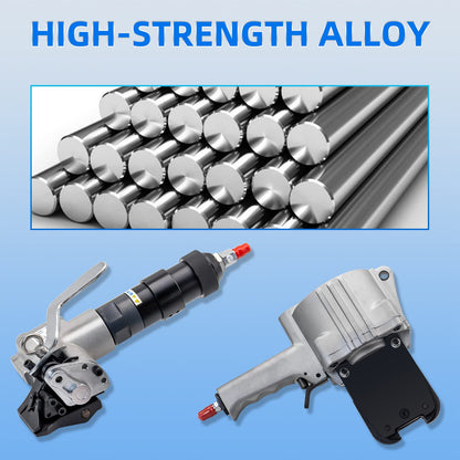 SDRTOP Pneumatic Steel Strapping Tools Metal Banding Machine Heavy Duty Tensioner and Cutter Sealer for 1.25inch（32mm）Width Metal Belt, Portable Packaging