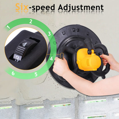 Concrete Trowel with Mixing Rod, Concrete Mixer, 80-200RPM 1680W Electric Plaster Mortar Cement Putty Trowel, Wall Smoothing Polishing Machine