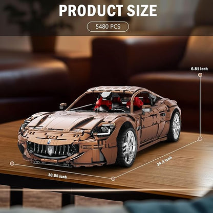 Reobrix Sports Car Building Blocks Set for Adults Remote Control 1:8 Racing Car Vehicle Toy Model Building Kit for Adult 11009 Creative Gifts for Boys Girls Adults 14+ (5480PCS)