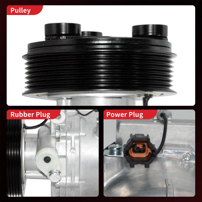 PHOBOOS A/C Compressor with Clutch Compatible with Nissan Frontier 2005-2019 L4 2.5L/V6 4.0L, Xterra 2005-2015, V6 4.0L, Fast Cooling, Low Noise, Easy Installation, Ref. 58885