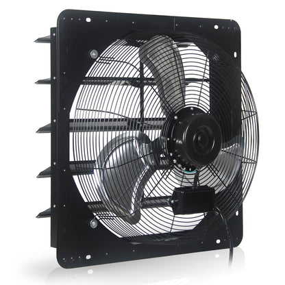 VENTISOL 20 Inch Shutter Exhaust Fan Wall Mounted, 3500CFM Exhaust Fan with Pre-Installed 1.65m Power Cord, Ventilation fan for Greenhouse, Garages, Attic, Shops, Chicken Coop, Black
