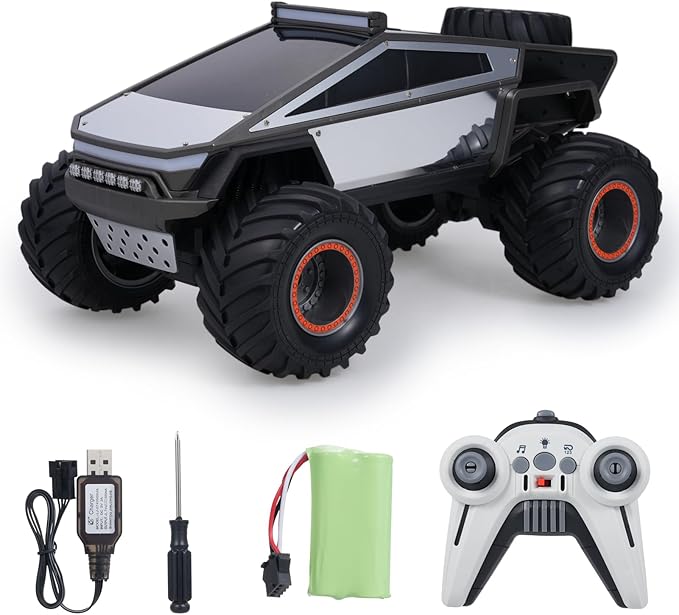 RC Cybertruck Remote Control Car 1:12 Scale RC Cars for Adults 2.4GHz All Terrain Off Road RC Pickup Truck with Lights and Music Christmas Birthday Gift