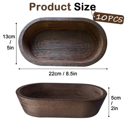 Katieyca 10 Pack Wooden Dough Bowls Bulk 8.5 Inch Rustic Dough Bowls for Wedding DIY Candle Home Crafts Making Farmhouse Fruits Supplies Decoration ﻿ ﻿