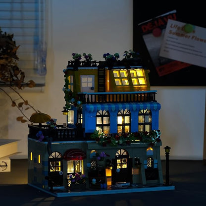 ENJBRICK Flowers City Hotel House Building Kit for Adutls Creator Building Toy Set with Apartmant and Shops for Girls and Adults 1464 pcs