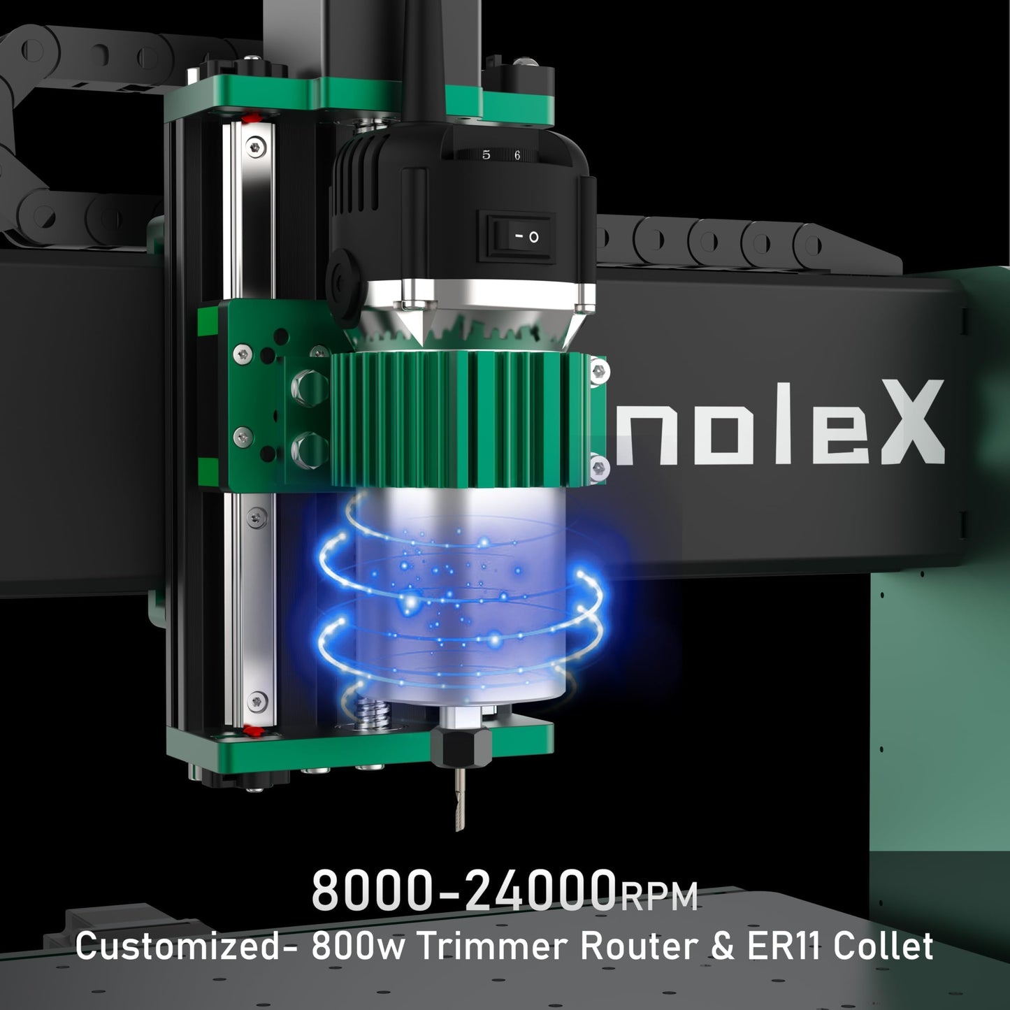 AnoleX CNC Router Machine 4030-Evo Ultra 2, All-Metal XYZ Axis Dual Steel Linear Guides & Ball Screws with 800W Trim Router for Metal Aluminum Brass Wood Acrylic PCB