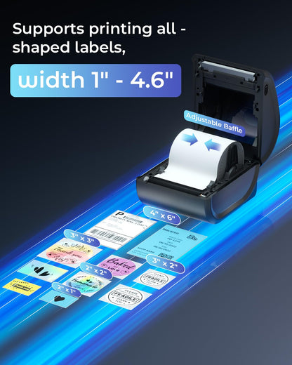 Phomemo Ethernet Thermal Label Printer 4x6, Bluetooth Shipping Label Printer for Small Business, Home, Office, 300DPI Wireless Thermal Printers Compatible with Ethernet/Bluetooth/USB, Etsy, USPS