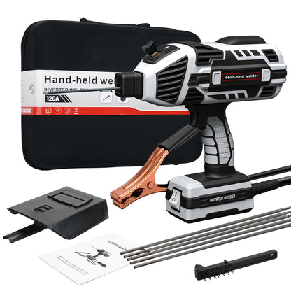 TRQWH Hand Held Welder Gun IGBT Inverter Welding Machine 110V ARC Portable Welder Handheld Welding Gun 5 Variable Current Adjustment Stick Welder, Fit for 1/16"-1/8" Welding Rods (Grey)