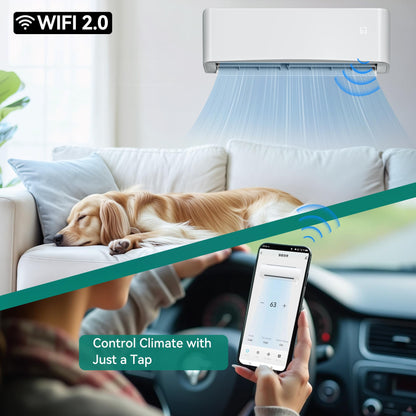 YITAHOME 12000 BTU Mini Split Air Conditioner Heat Pump System, WiFi Enabled 17 SEER2 208-230V Inverter Ductless AC Cool Up to 750 Sq. Ft with Installation Kit, Pre-Charged Condenser, 1 Ton