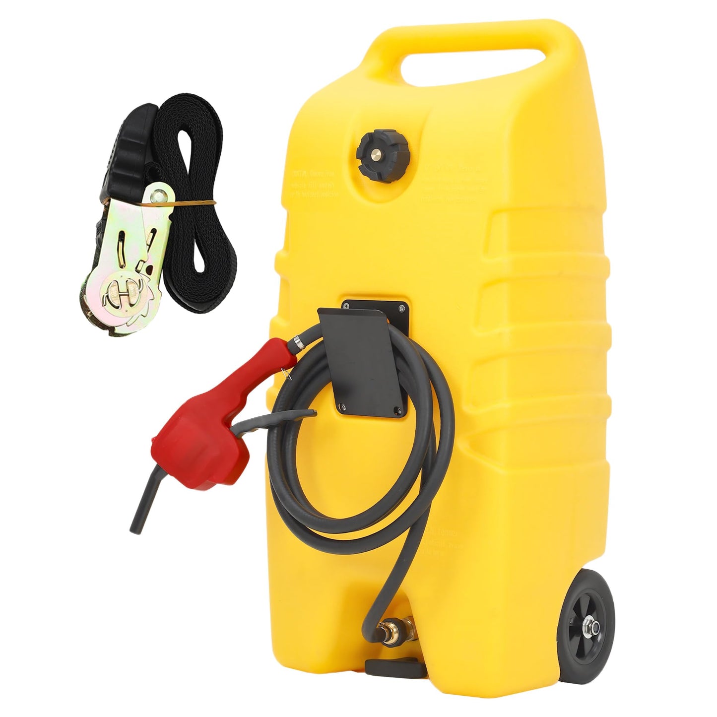 Garvee 15 Gallon Gas Can, Fuel Caddy with Pump, Fuel Transfer Tanks with 10 FT Delivery Hose Diesel Fuel Can for Cars, Lawn Mowers, Boats,Medium, Yellow