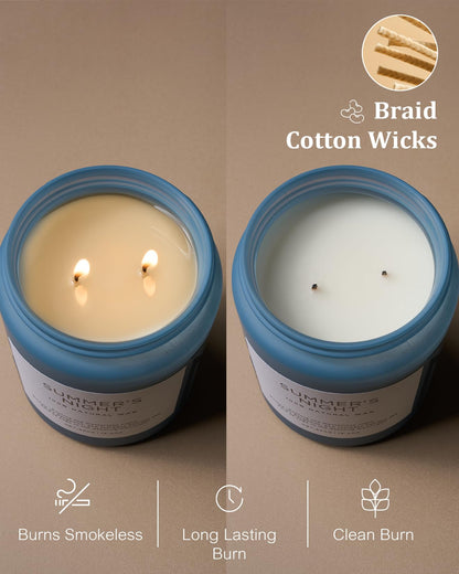 M&SENSE Summer's Night Scented Candles for Home, 19.4oz Large Natural Organic Soy Candles, 110 Hours Long Lasting, Non Toxic Clean Burn, Strong Manly Romantic Scent for Bath Stress Relief Relaxation
