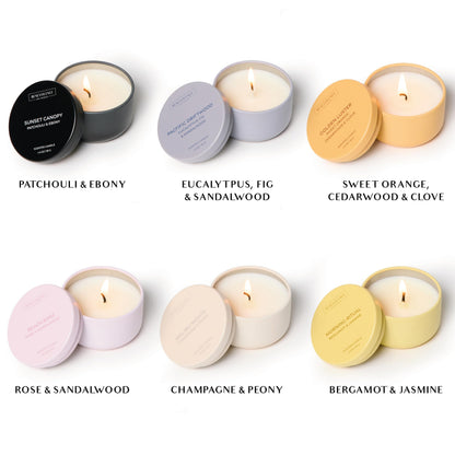 Benevolence LA Candle Gift Set – 6 Soy Scented Candles (1.4 oz) | Aromatherapy Candles with Orange, Eucalyptus, Rose & Jasmine | Gift Set Ideas for Women & Men | Ready for Gifting