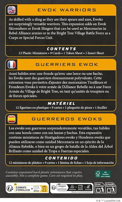 Asmodee Star Wars: Legion Ewok Warriors - Rebel &amp Bright Tree Village Battle Force Unit Expansion Tabletop Miniatures Strategy Game for Kids &amp Adults Ages 14+ 2 Players 90 Min Playtime