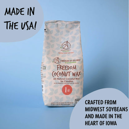 American Soy Organics 1 lbs Freedom Coconut Soy Wax Beads for Candle Making - Natural Candle Making Supplies - Paraffin-Free,Beeswax-Free Coconut Candle Wax for Container Candles,Tealights,Wax Melts
