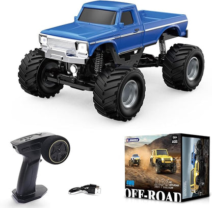 1:36 Mini RC Crawler JIABAILE 3602 4WD Off-Road RC Truck with 2.4G Remote Battery &amp Lights RC Car Model RTR for Adults Hobby Gifts Toys (Blue)
