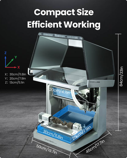 Carvera Air Desktop CNC Machine with Makera CAM, Enclosed Mini CNC Mill with Quick Tool Changer, Auto Probing, Closed-Loop Stepper Motor, High Precision 3 Axis for DIY Makers Workshops Metal Wood PCB