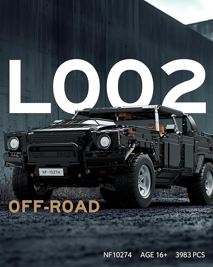 Nifeliz L002 Off-Road Car Building Set Collectible Truck Model and Gift for Adults and car Lovers Authentically Detailed Build and Display Model for Home or Office Décor (3983 PCS NF10274)
