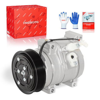 PHOBOOS A/C Compressor with Clutch Compatible with Scion tC 2007-2010 L4 2.4L Coupe, Fast Cooling, Low Noise, Easy Installation, Ref. 98393
