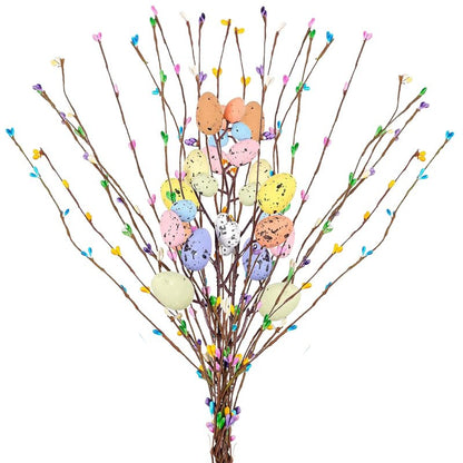 ToBeIT 26pcs Easter Egg Flower Stems Decorations Artificial Easter Spray Vine Eggs Spring Flowers with Easter Egg for Flower Arrangements Wreath Centerpiece