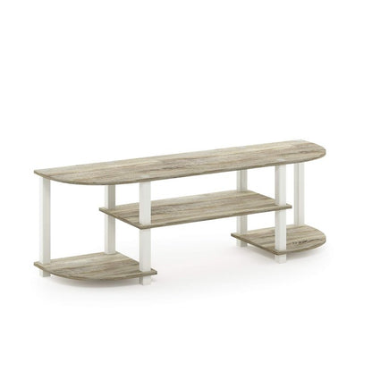 Furinno Turn-S-Tube Wide TV Entertainment Center, Sonoma Oak/White, 47. 25x13. 4x15. 9