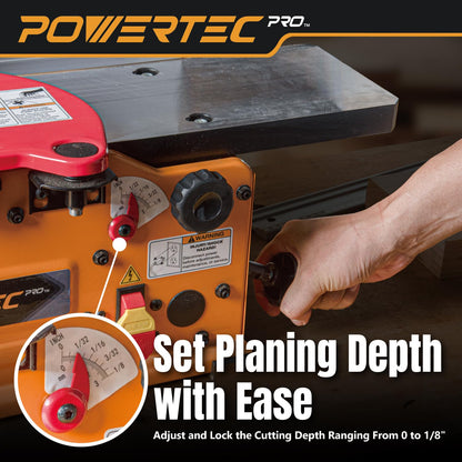 POWERTEC PRO 6-Inch Benchtop Jointer - 10-Amp, 2-Blade Wood Jointer for Woodworking with Adjustable Fence and Dust Port (BJ603)