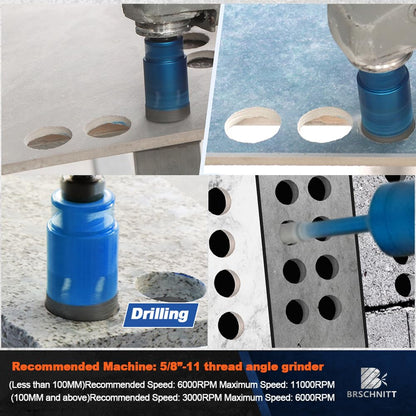 Diamond Core Drill Bit Set - BRSCHNITTTile Hole Saw Kit 1/4" 5/16" 3/8" 4/5" 1-3/8"2" 3" 4 1/2"& 4/5" Finger Bit&2" Chamfer Bit for Porcelain Tile Ceramic Marble Granite&Diamond Blade