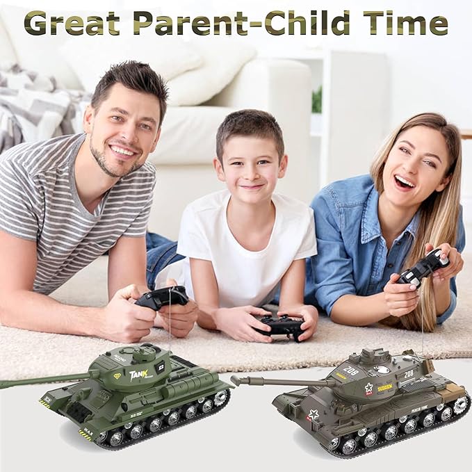 ele ELEOPTION Remote Control RC Tank with Rotating Turret and Sound Tank Toy Gift for Kids Boys Girls 3-8 Years Army Tanks Military Vehicles Toys