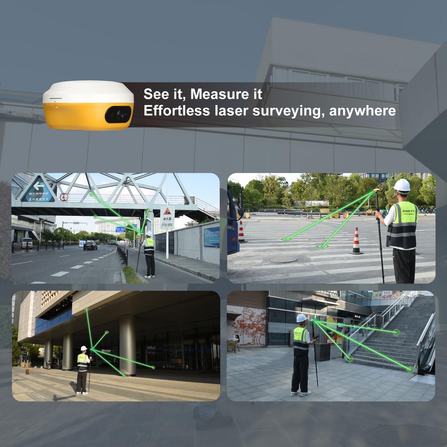 L1-Laser GNSS RTK Surveying Equipment with IMU Rover & Base, GNSS Receiver | Handheld Collector with Software & AR Stakeout | 2cm Accuracy, 15km UHF, 120° Tilt Survey, Supports PPP/PPK/RTK/NTRIP/Radio